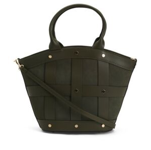 🔹️CHEVAL🔹️ Dark Green  Made In Italy Leather And Suede Tulip Satchel